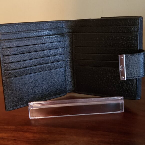 New Gucci Black Canvas Compact Wallet - Picture 6 of 15